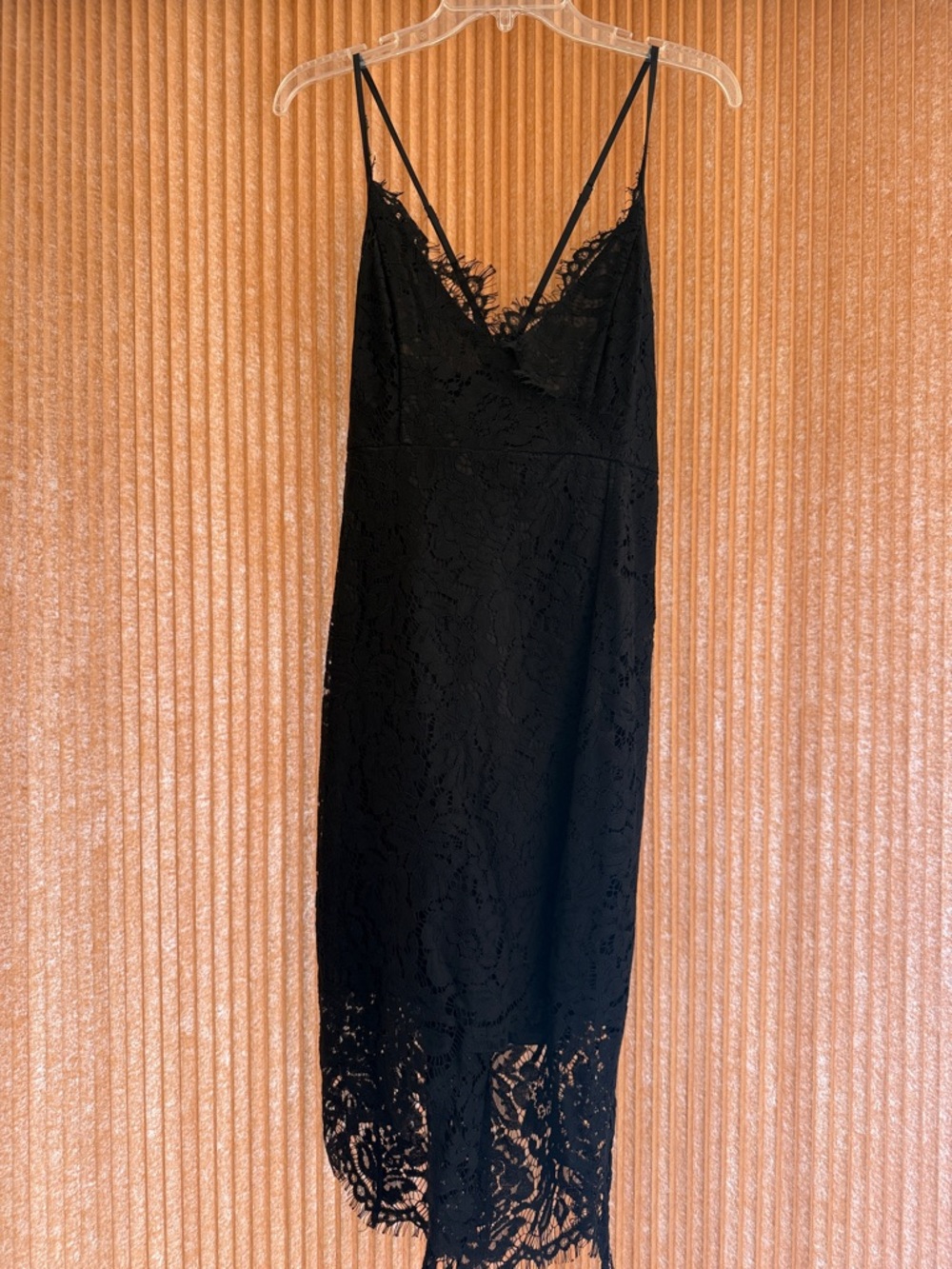 Mainstrip Black Lace Slip Dress with Delicate V-Neck